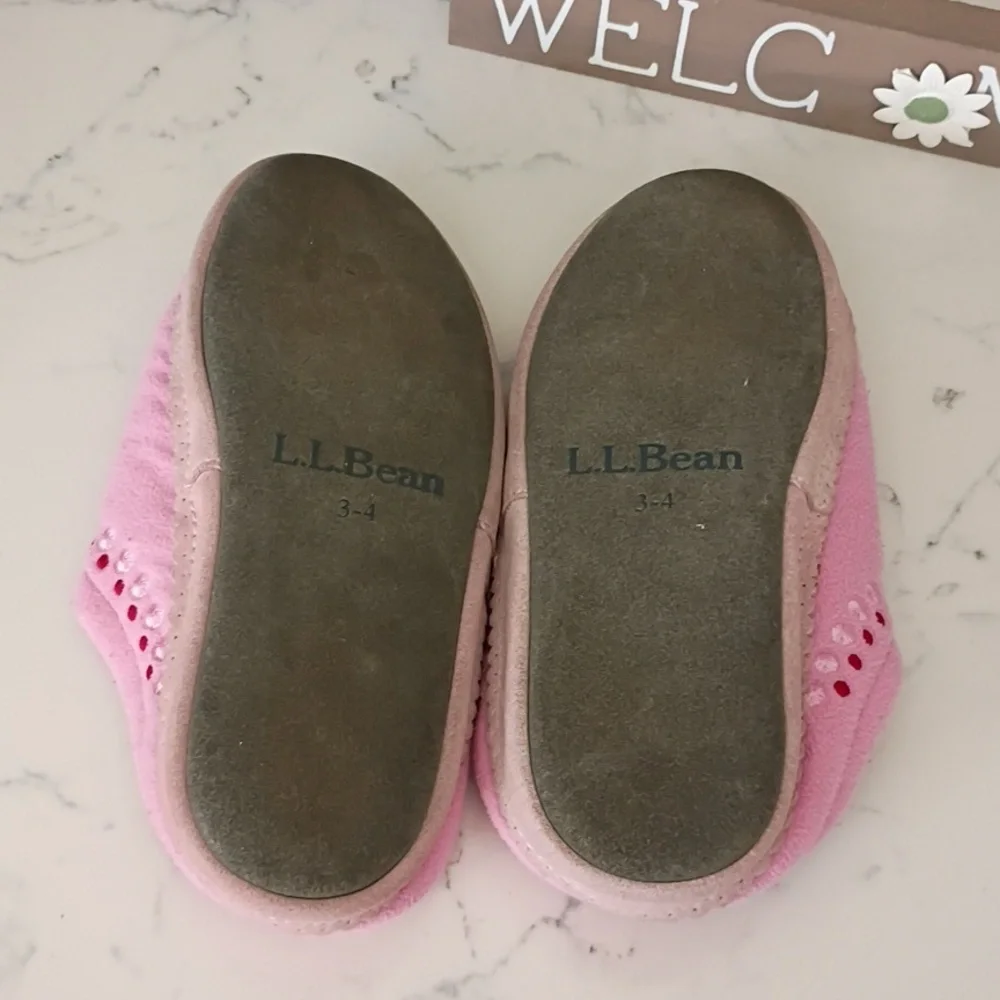 L.L. BEAN Cozy Pink Kids Slippers